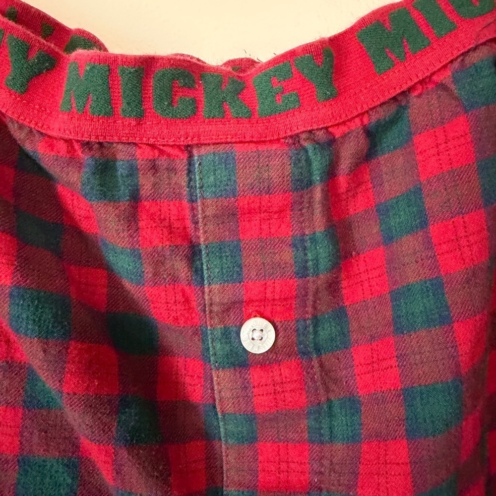 2 piece Disney mickey mouse pants (L) and shirt (XL) pajamas 100% cotton plaid - Picture 12 of 12